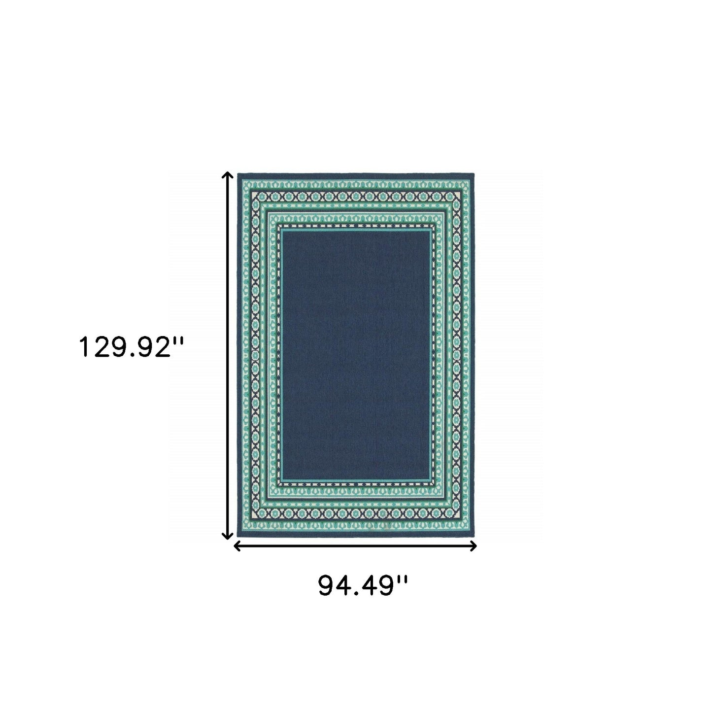 2' X 8' Blue and Green Indoor Outdoor Area Rug