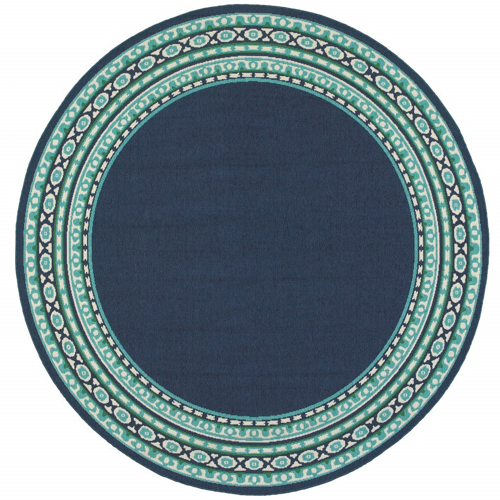 2' X 8' Blue and Green Indoor Outdoor Area Rug