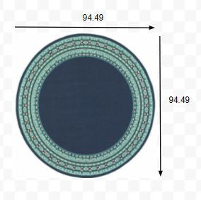 2' X 8' Blue and Green Indoor Outdoor Area Rug