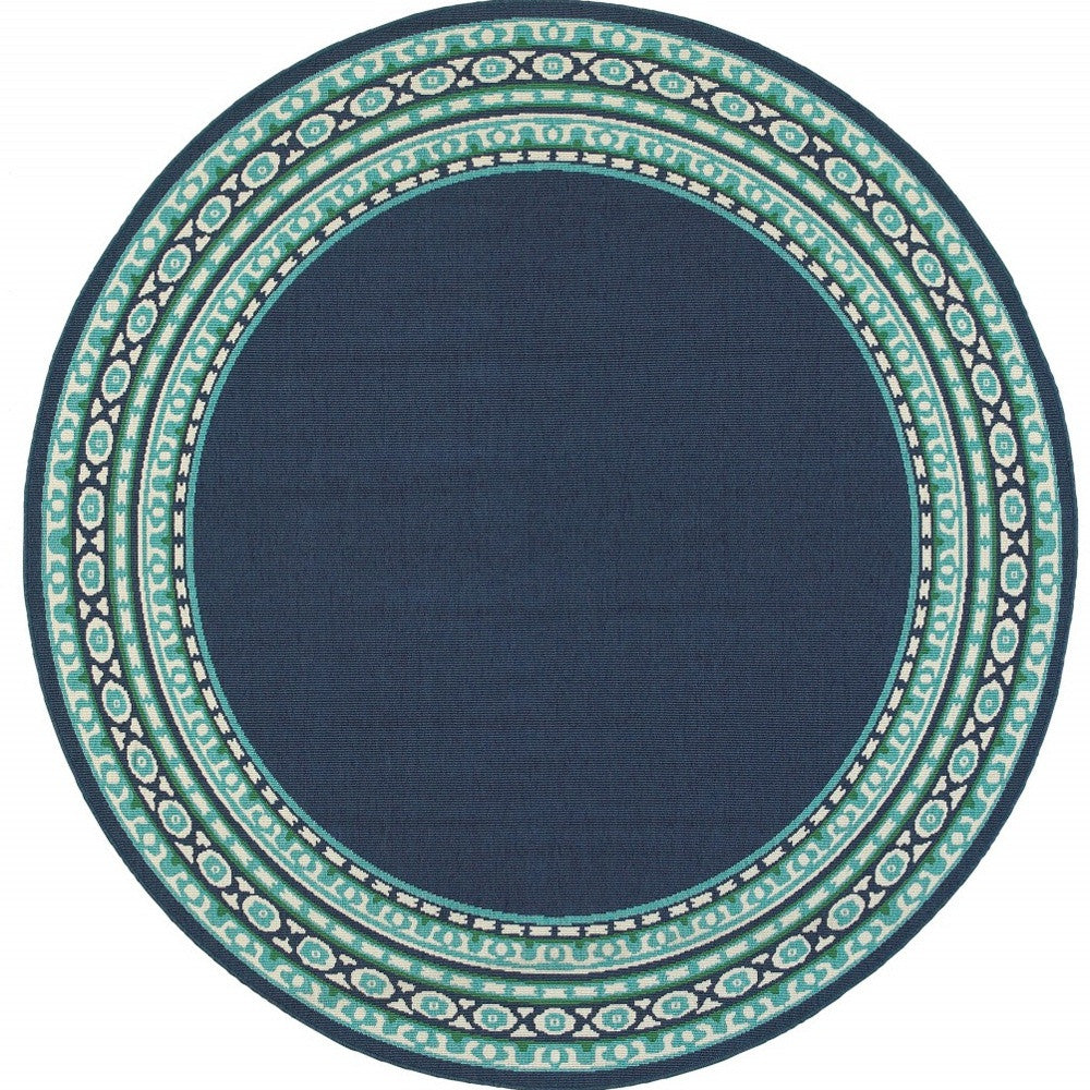 2' X 8' Blue and Green Indoor Outdoor Area Rug