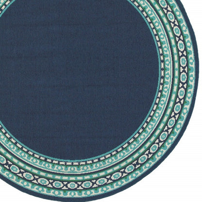 2' X 8' Blue and Green Indoor Outdoor Area Rug