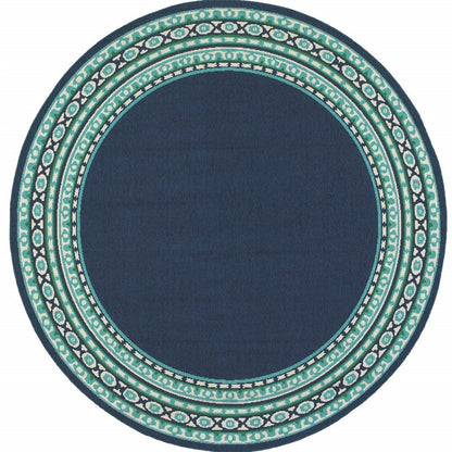 2' X 8' Blue and Green Indoor Outdoor Area Rug