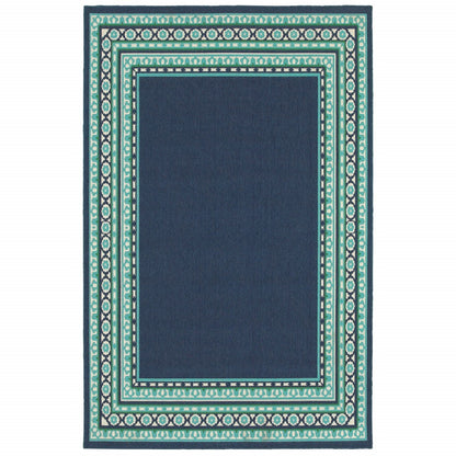 2' X 8' Blue and Green Indoor Outdoor Area Rug