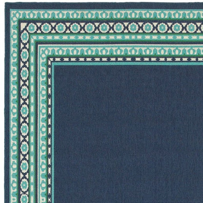 2' X 8' Blue and Green Indoor Outdoor Area Rug