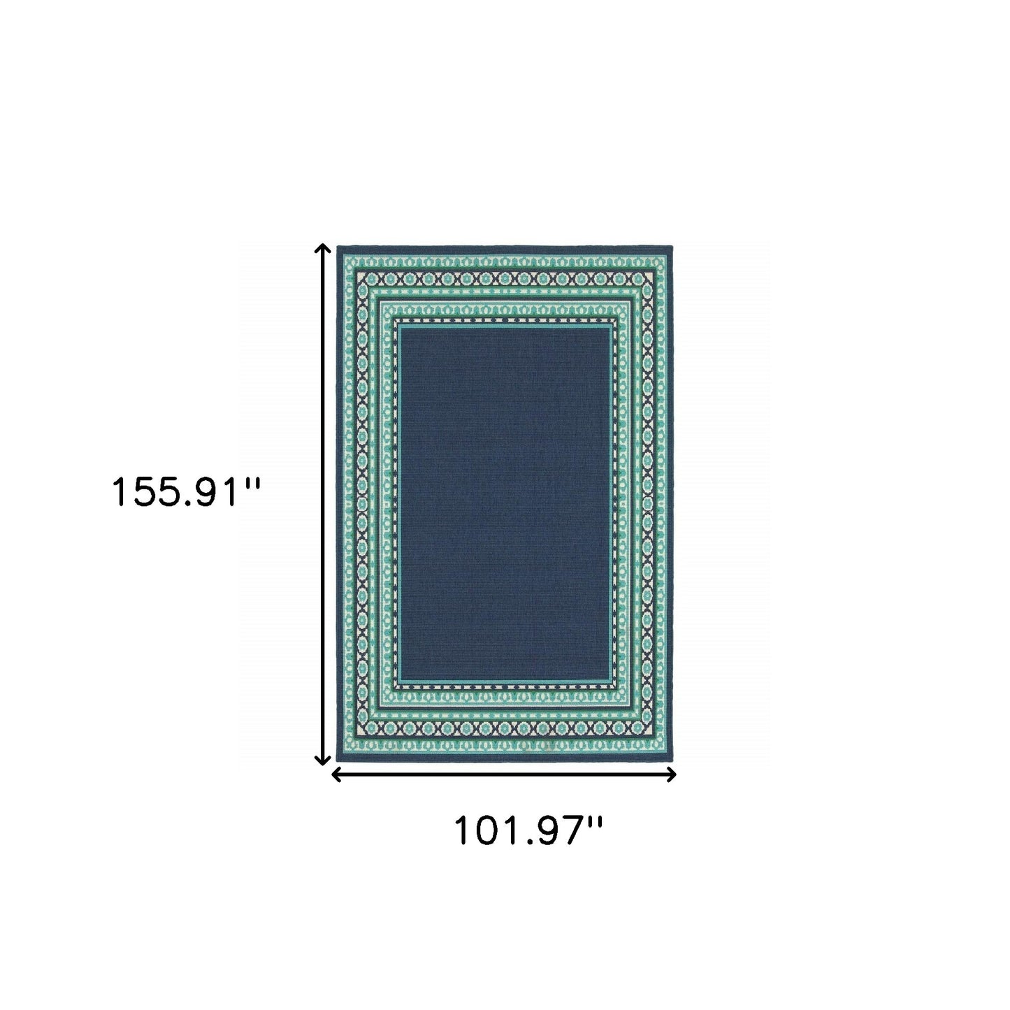 2' X 8' Blue and Green Indoor Outdoor Area Rug