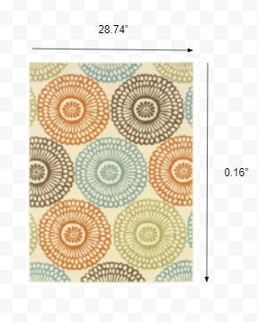 4' x 6' Beige Indoor Outdoor Area Rug