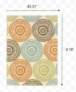 4' x 6' Beige Indoor Outdoor Area Rug