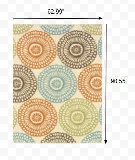 4' x 6' Beige Indoor Outdoor Area Rug