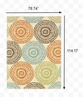 4' x 6' Beige Indoor Outdoor Area Rug