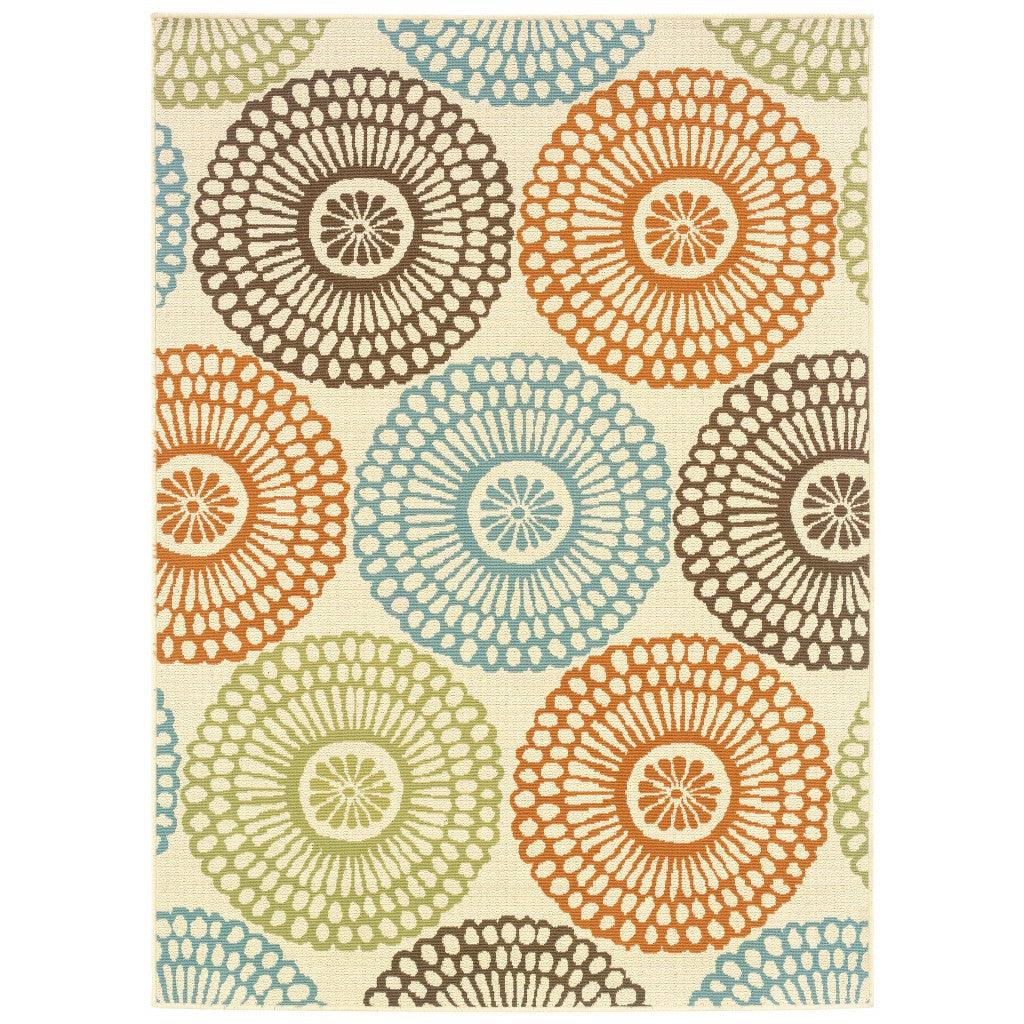 4' x 6' Beige Indoor Outdoor Area Rug