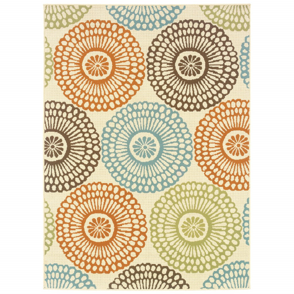 4' x 6' Beige Indoor Outdoor Area Rug