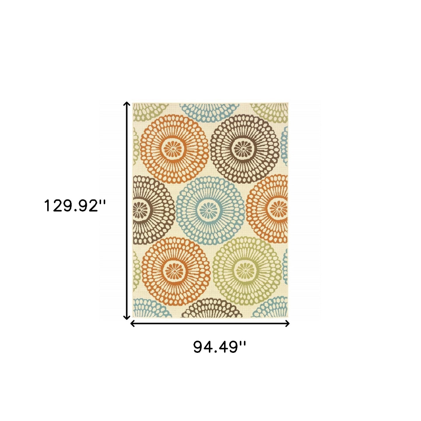 4' x 6' Beige Indoor Outdoor Area Rug