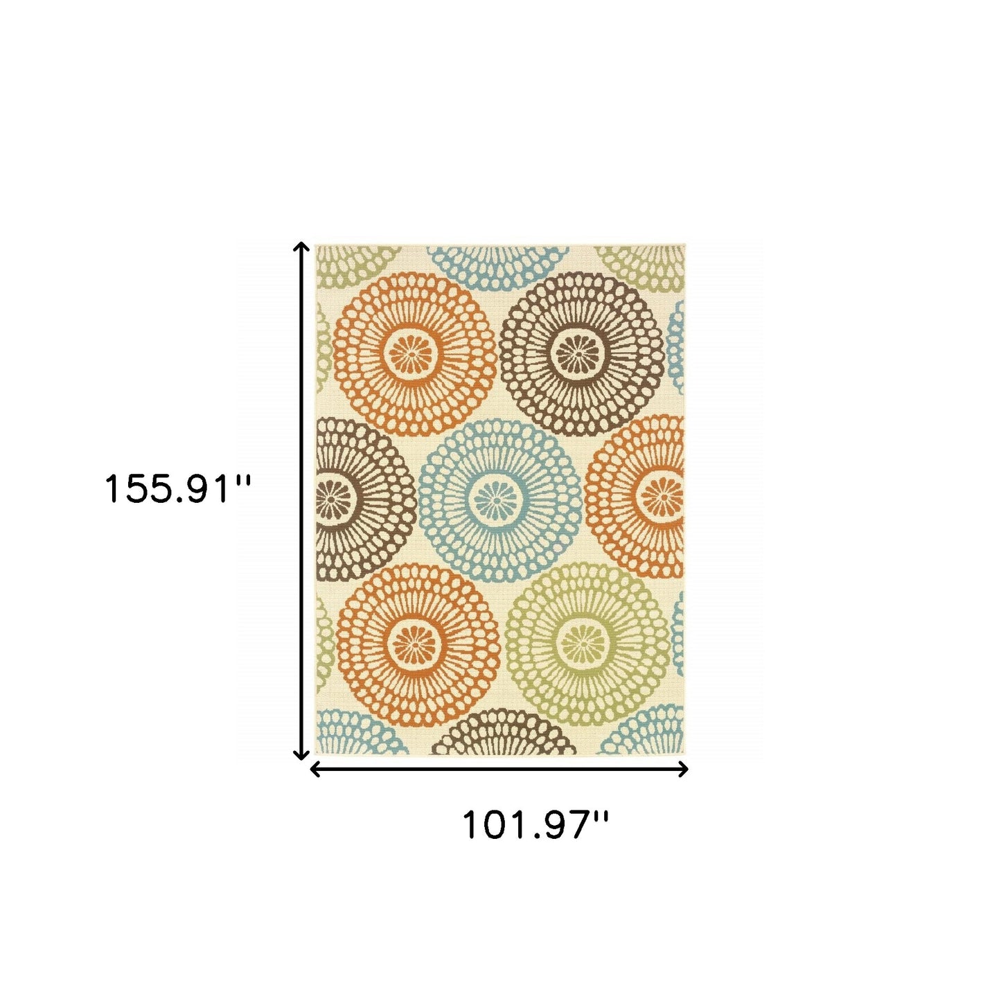 4' x 6' Beige Indoor Outdoor Area Rug