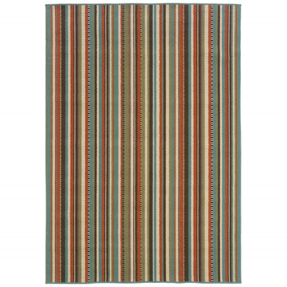 4' x 6' Green Indoor Outdoor Area Rug