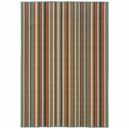 4' x 6' Green Indoor Outdoor Area Rug