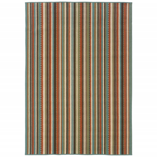 8' X 11' Green Indoor Outdoor Area Rug