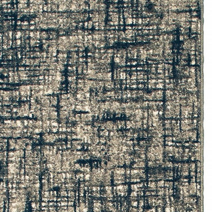 2’X8’ Gray And Navy Abstract Runner Rug