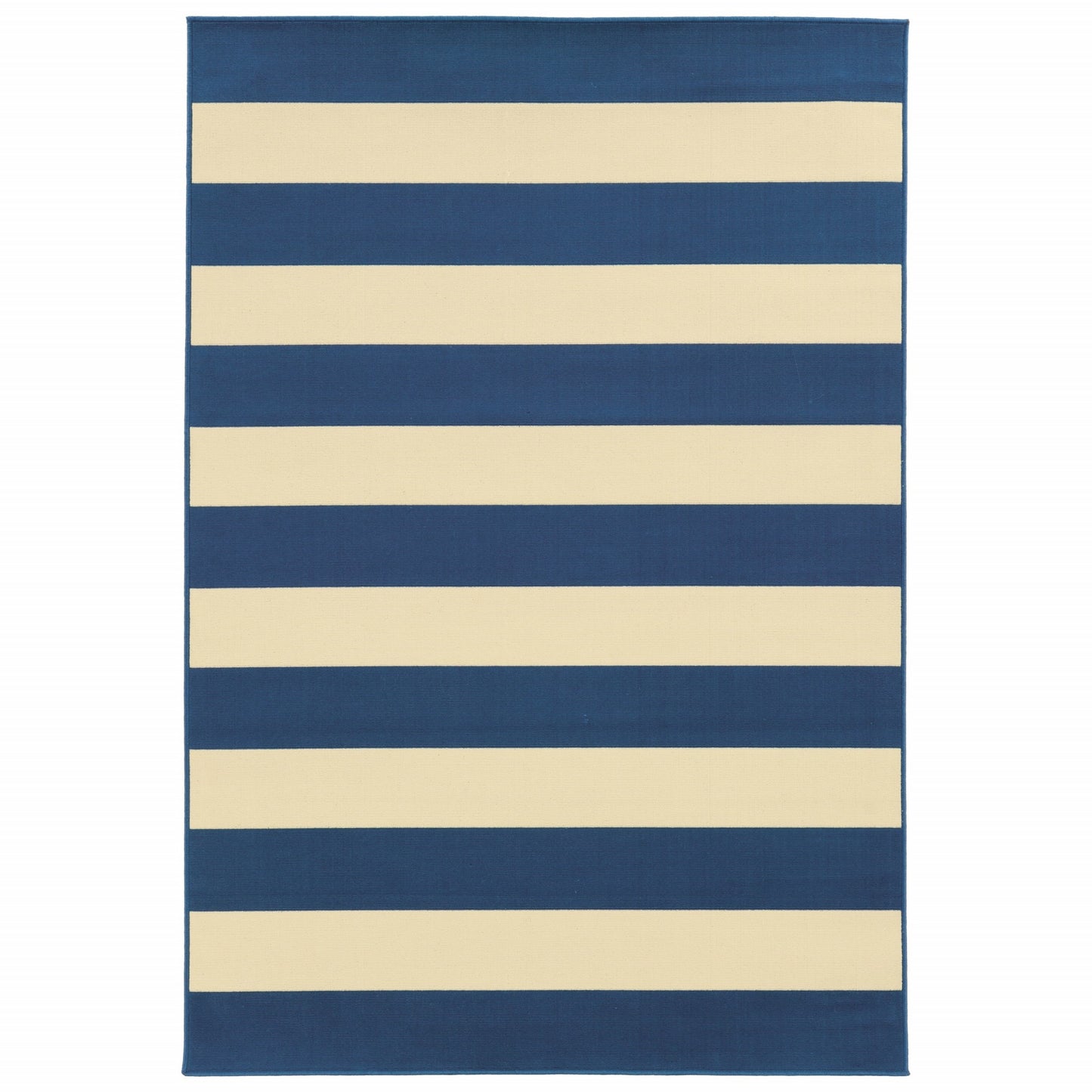 4' x 6' Blue and Ivory Indoor Outdoor Area Rug