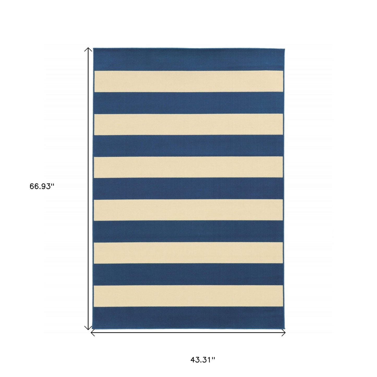 4' x 6' Blue and Ivory Indoor Outdoor Area Rug