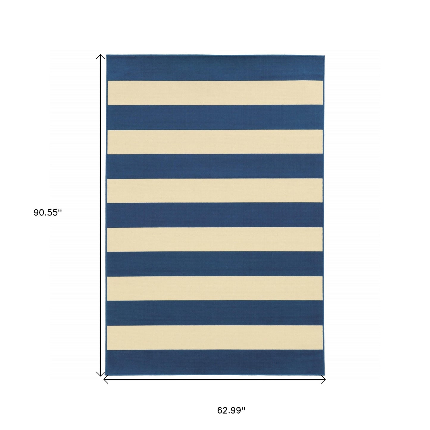 4' x 6' Blue and Ivory Indoor Outdoor Area Rug