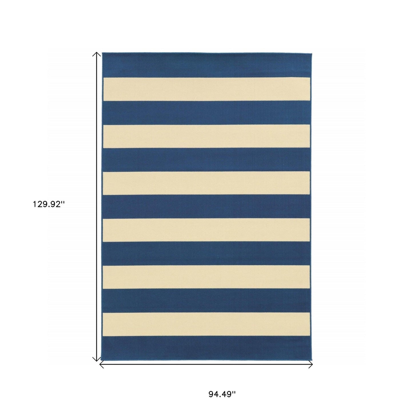 8' x 11' Blue and Ivory Indoor Outdoor Area Rug - FurniFindUSA