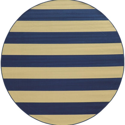 8' x 11' Blue and Ivory Indoor Outdoor Area Rug - FurniFindUSA