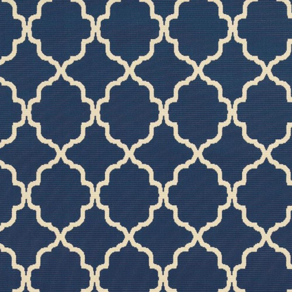 2' X 4' Blue and Ivory Indoor Outdoor Area Rug - FurniFindUSA