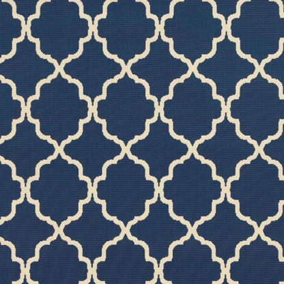 2' X 4' Blue and Ivory Indoor Outdoor Area Rug - FurniFindUSA