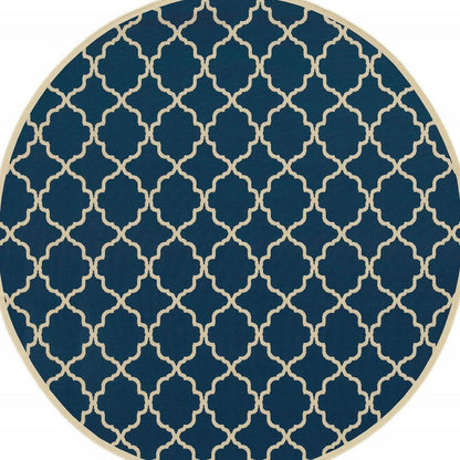 2' X 4' Blue and Ivory Indoor Outdoor Area Rug - FurniFindUSA