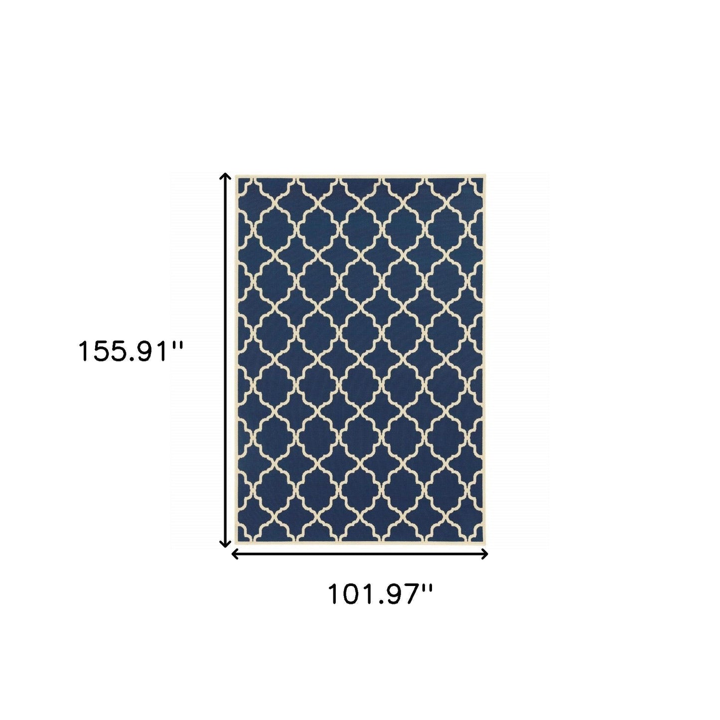 2' X 4' Blue and Ivory Indoor Outdoor Area Rug - FurniFindUSA