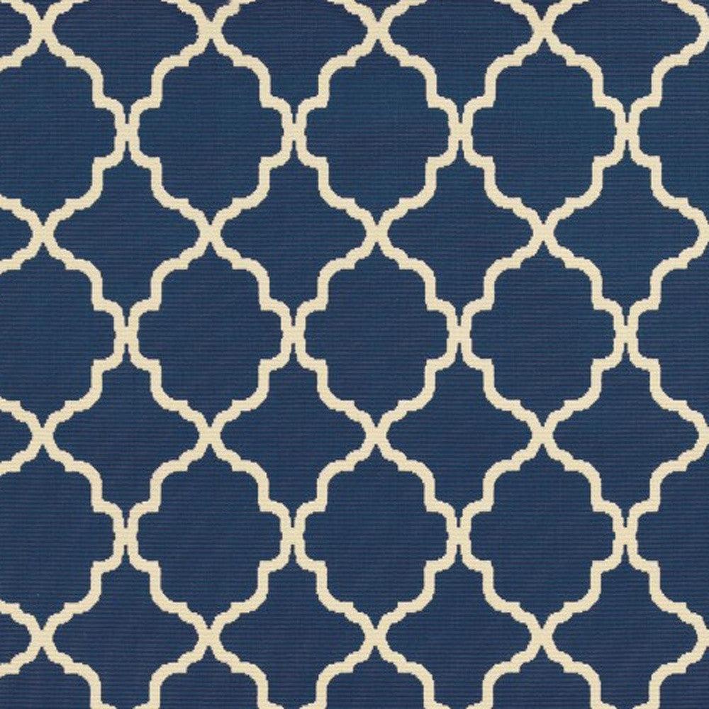 2' X 4' Blue and Ivory Indoor Outdoor Area Rug - FurniFindUSA