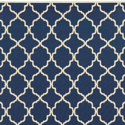 2' X 4' Blue and Ivory Indoor Outdoor Area Rug - FurniFindUSA