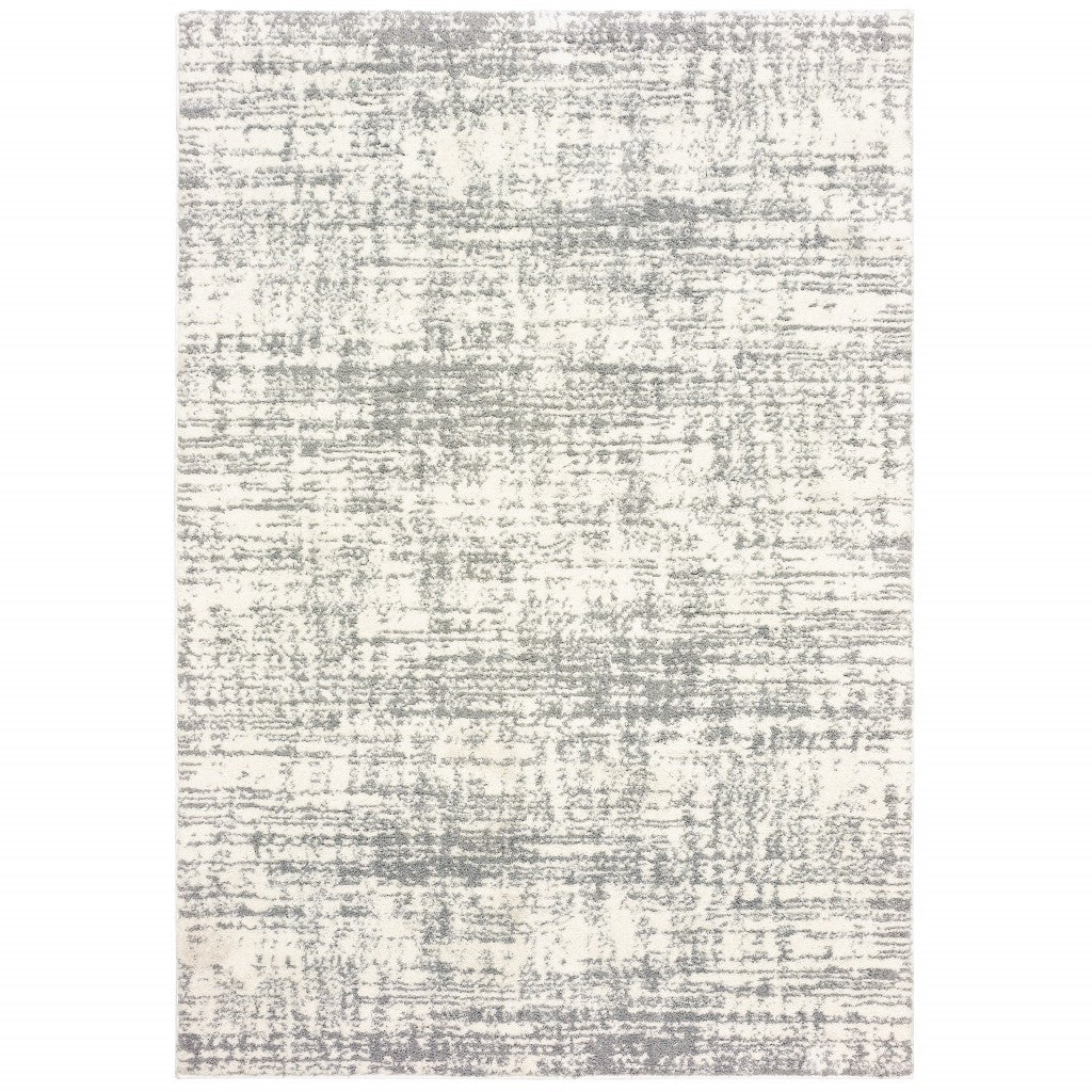 10' X 13' Ivory And Gray Abstract Strokes Area Rug - 22.0" (L) x 34.0" (W) x 1.0" (H)