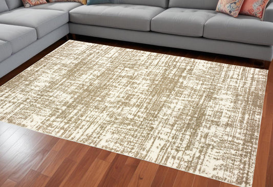 7' X 10' Ivory Shag Power Loom Area Rug - 78.74" (H) x 114.17" (W) x 0.98" (D)