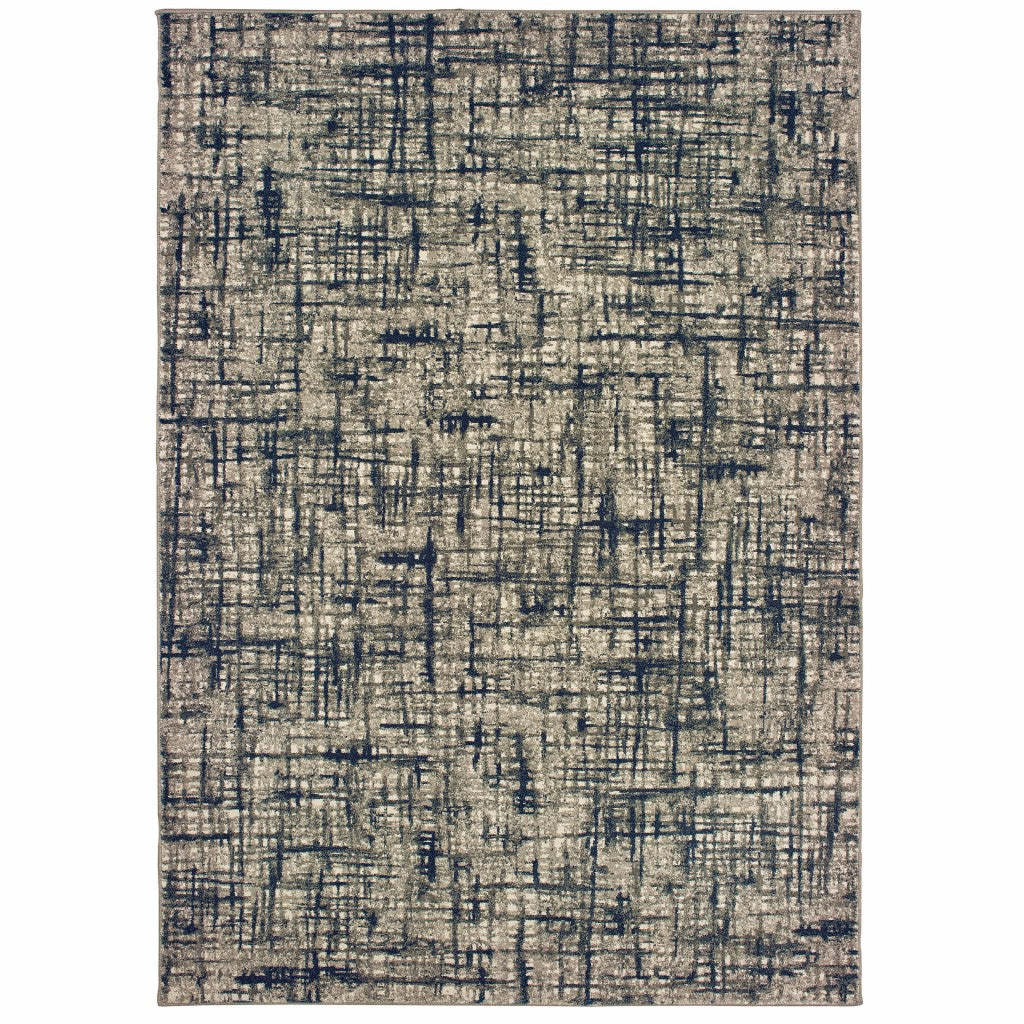 2' X 3' Blue and Gray Power Loom Area Rug - 45.0" (L) x 69.0" (W) x 1.0" (H)