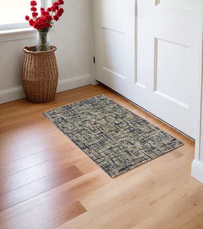 2' X 3' Blue and Gray Power Loom Area Rug - 45.0" (L) x 69.0" (W) x 1.0" (H)