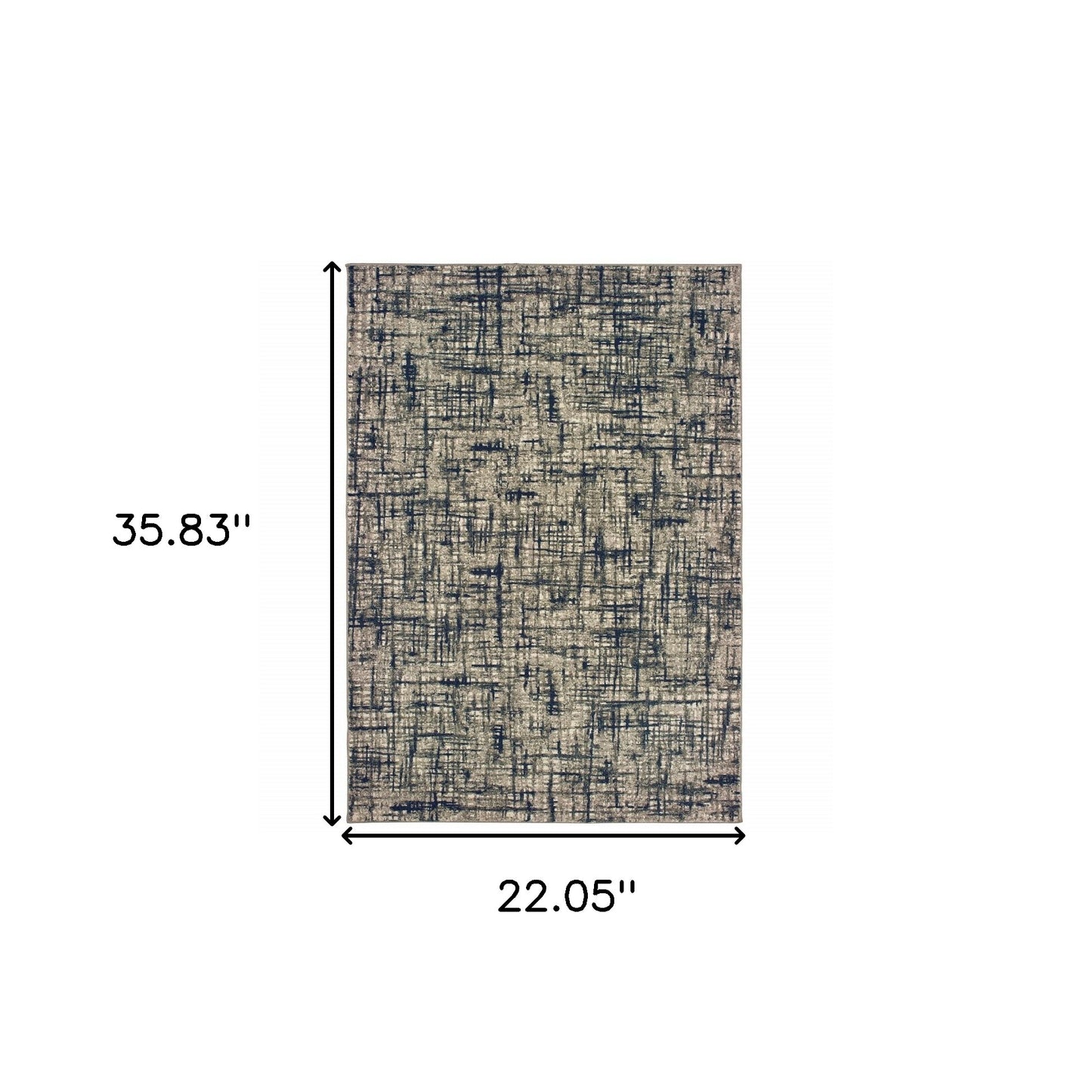 2' X 3' Blue and Gray Power Loom Area Rug - 45.0" (L) x 69.0" (W) x 1.0" (H)