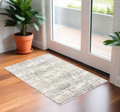 2' X 3' Gray and Ivory Shag Power Loom Area Rug - 62.99" (L) x 86.61" (W) x 0.78" (H)