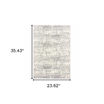 2' X 3' Gray and Ivory Shag Power Loom Area Rug - 62.99" (L) x 86.61" (W) x 0.78" (H)