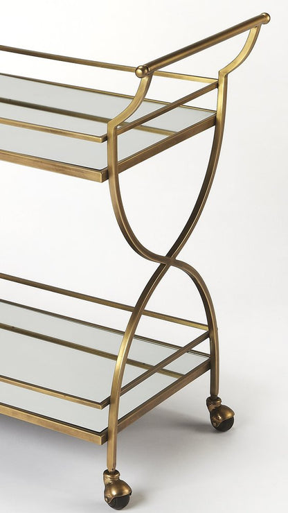 Antique Gold Bar Cart HomeRoots