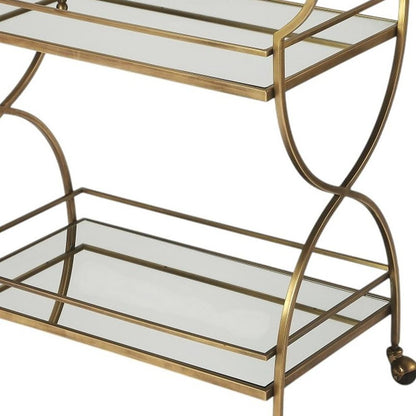 Antique Gold Bar Cart HomeRoots