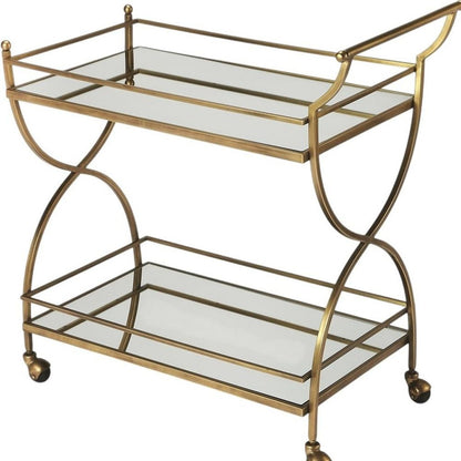 Antique Gold Bar Cart HomeRoots