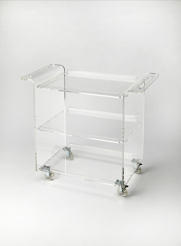 Clear Acrylic Rolling Server Bar Cart HomeRoots