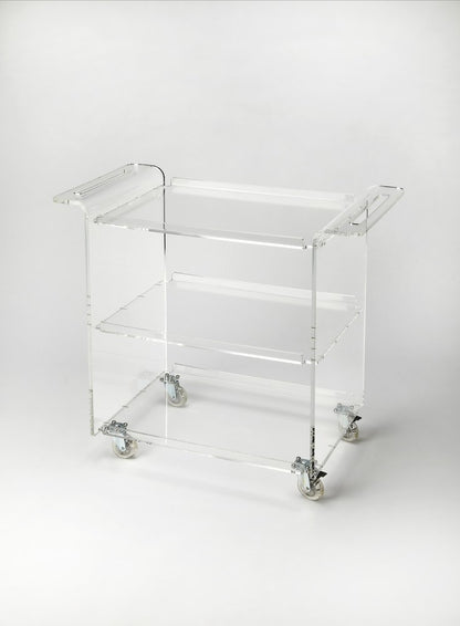 Clear Acrylic Rolling Server Bar Cart HomeRoots