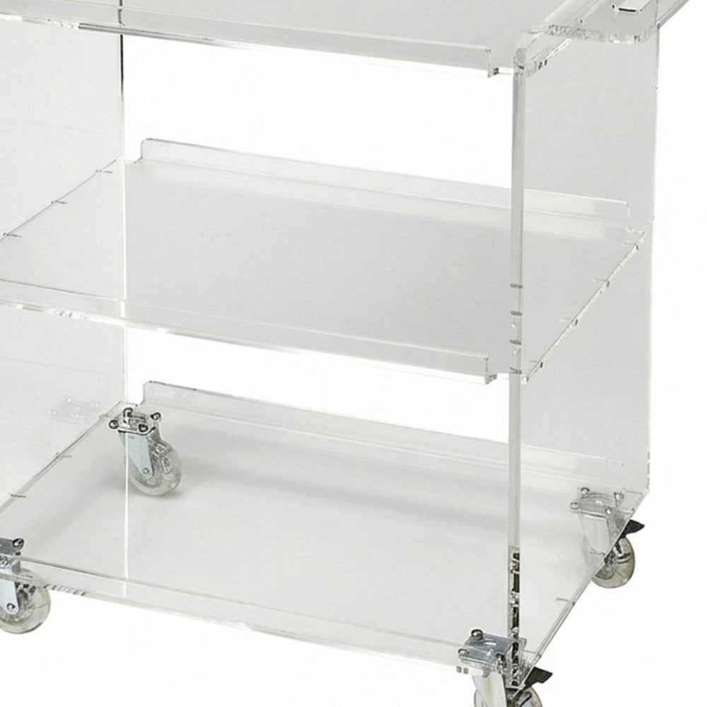 Clear Acrylic Rolling Server Bar Cart HomeRoots