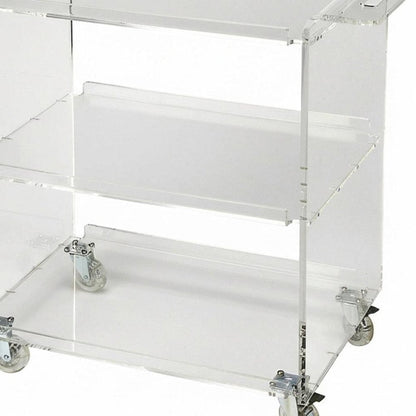 Clear Acrylic Rolling Server Bar Cart HomeRoots