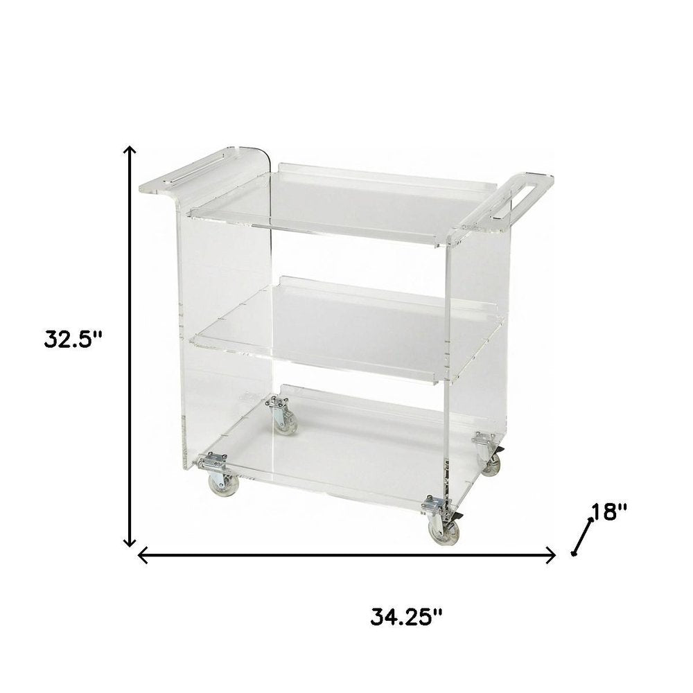 Clear Acrylic Rolling Server Bar Cart HomeRoots