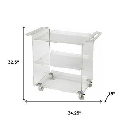 Clear Acrylic Rolling Server Bar Cart HomeRoots