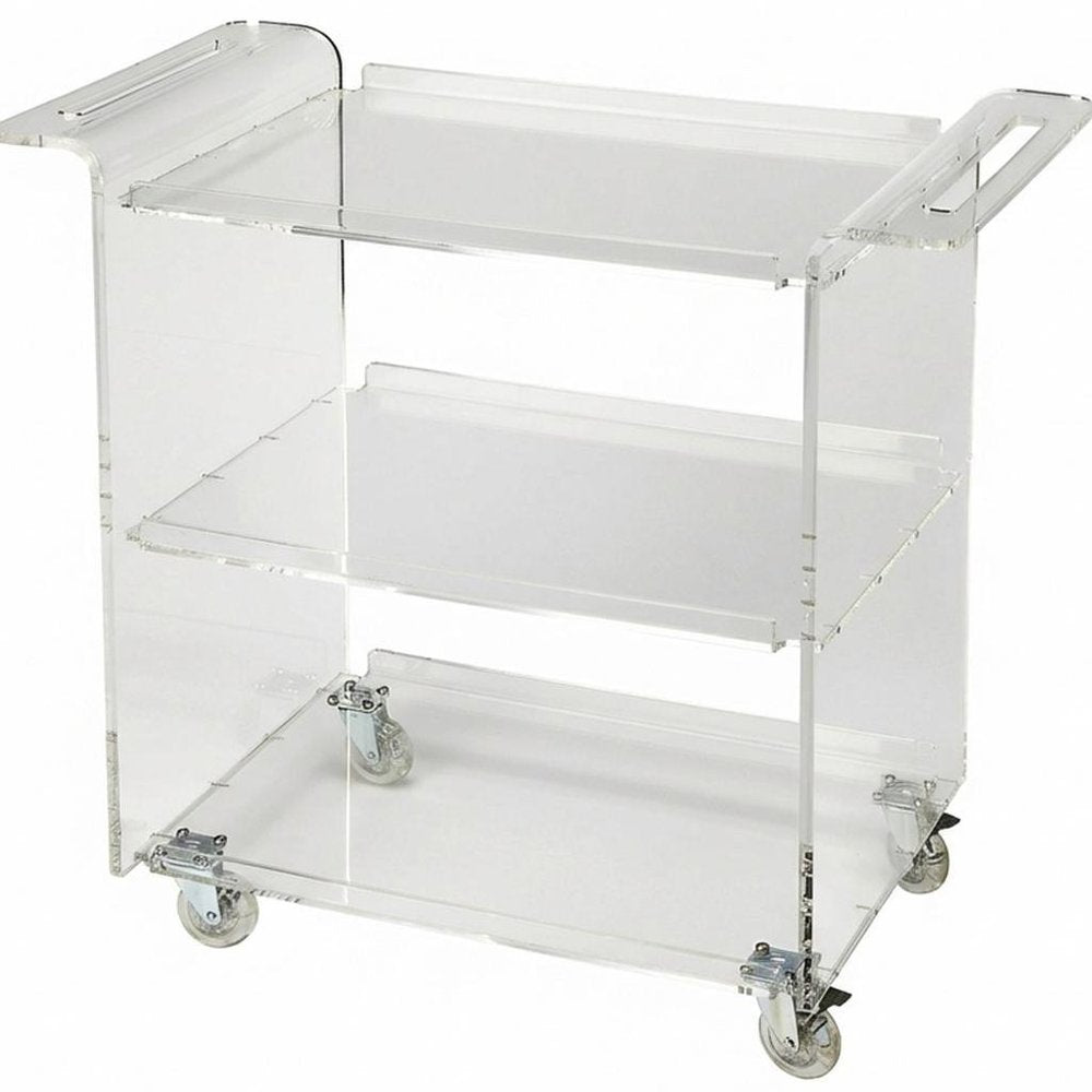 Clear Acrylic Rolling Server Bar Cart HomeRoots