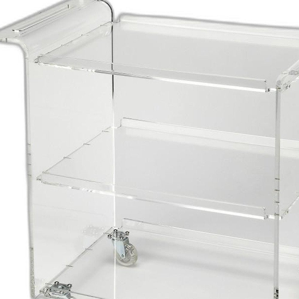 Clear Acrylic Rolling Server Bar Cart HomeRoots